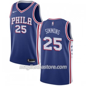 Maglia NBA Philadelphia 76ers Ben Simmons 25 Nike 2017-18 Blu Swingman - Uomo